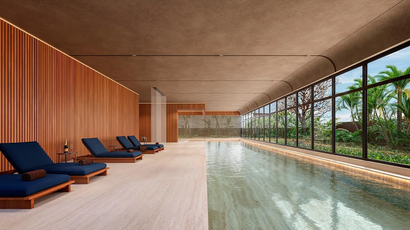 Piscina coberta - Perspectiva ilustrada — Bosque Alphagran