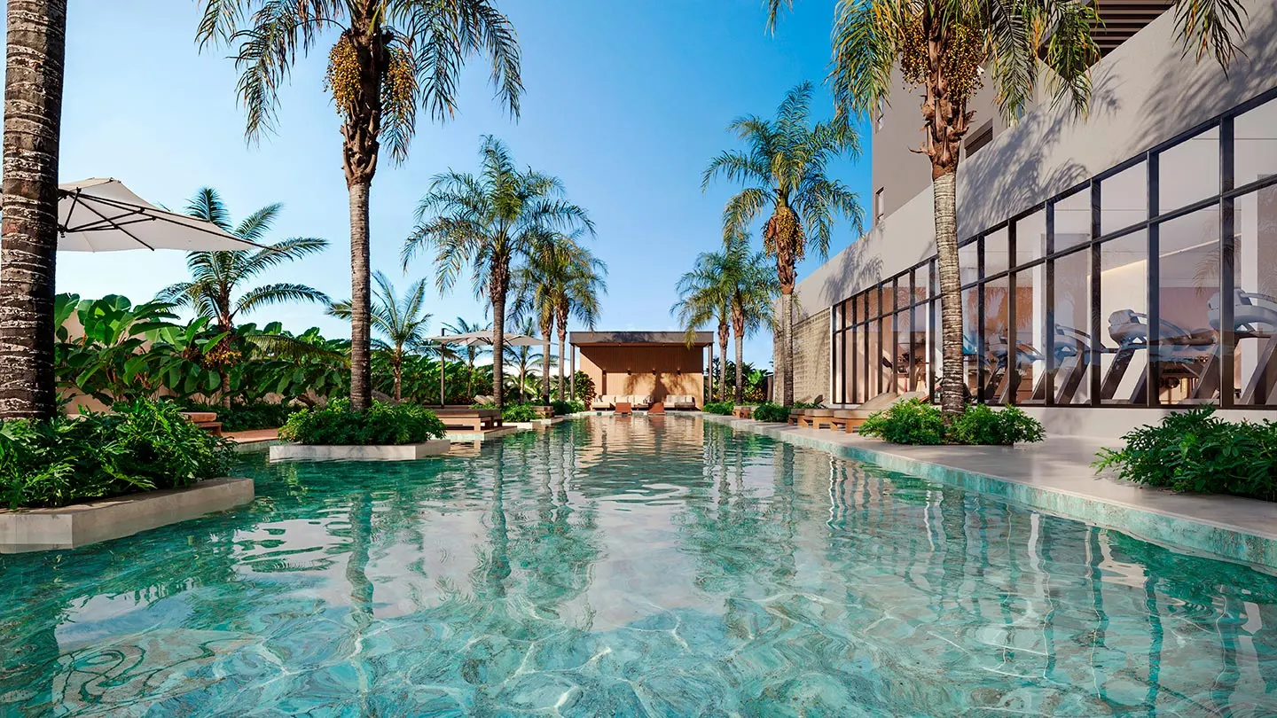 Piscina externa - Perspectiva ilustrada — Bosque Alphagran