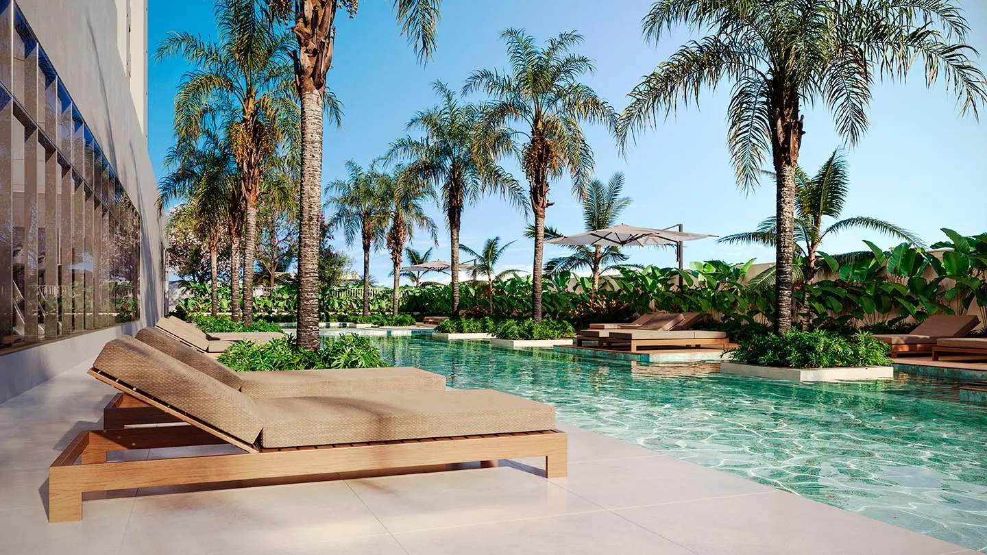 Piscina externa - Perspectiva ilustrada — Bosque Alphagran