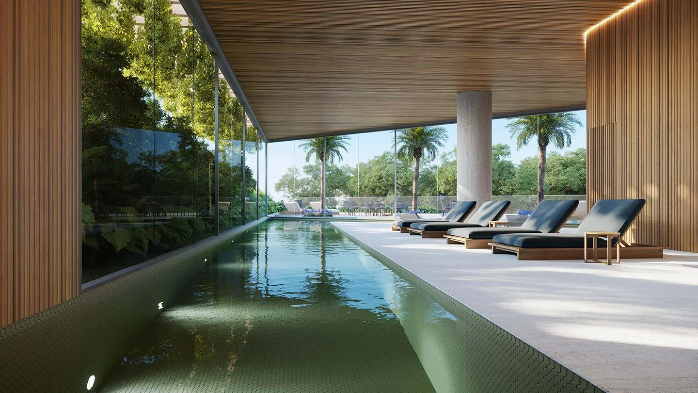 Piscina coberta - Perspectiva ilustrada — Signature Alphaville