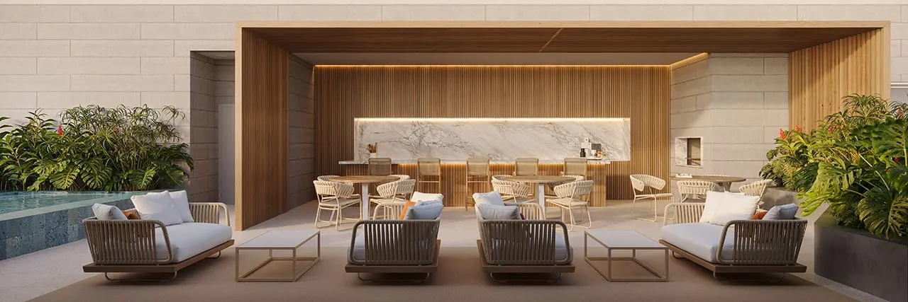 Espaço Gourmet com Piscina Privaiva - Perspectiva Ilustrada — Vista Alphagran